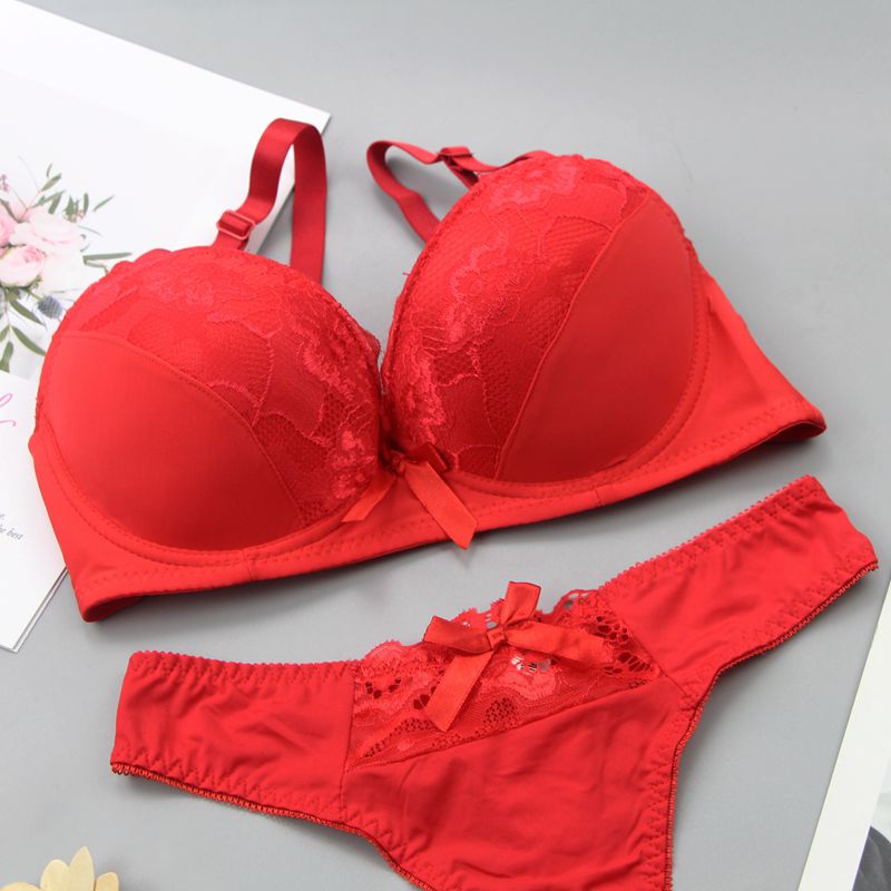 Women's Lace Bra Set Sexy Lingerie Bra and Panty Set Push Up